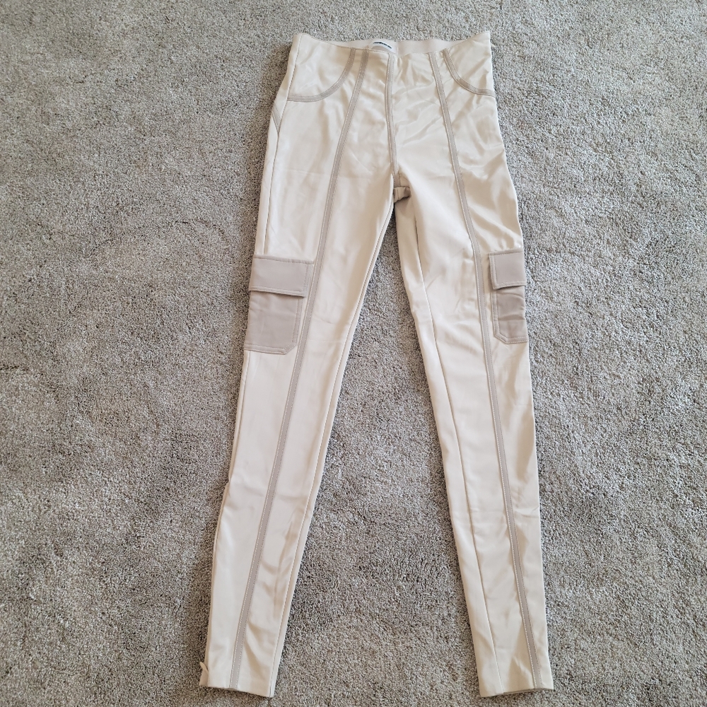 Maniere De Voir Beige Cargo Pants with Pockets Size 12
